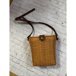 Vintage Longaberger Basket 2000 Lrg Saddlebrook Basket w/ Protector